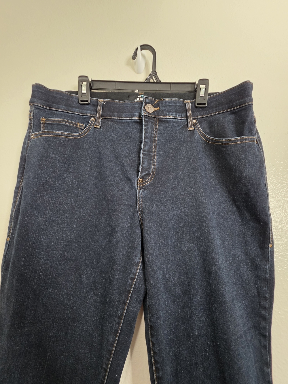 LuLaRoe Womens Size 38 Dark Wash Stretch Denim Straight Leg Jeans - Picture 2 of 13